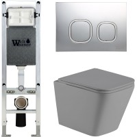 Унитаз подвесной с инсталляцией WeltWasser Amberg 350 ST + Gelbach 004 MT-GR + Amberg RD-CR
