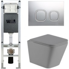 Унитаз подвесной с инсталляцией WeltWasser Amberg 350 ST + Gelbach 004 MT-GR + Amberg RD-CR