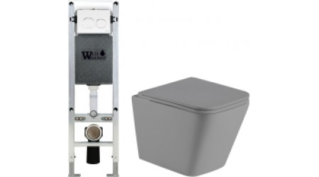 Унитаз подвесной с инсталляцией WeltWasser Amberg 350 ST + Gelbach 004 MT-GR + Amberg RD-WT