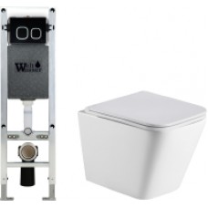 Унитаз подвесной с инсталляцией WeltWasser Amberg 350 ST + Gelbach 004 MT-WT + Amberg RD-BL