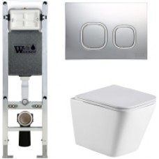 Унитаз подвесной с инсталляцией WeltWasser Amberg 350 ST + Gelbach 004 MT-WT + Amberg RD-CR