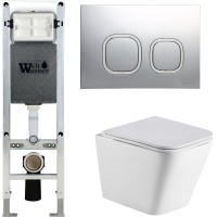 Унитаз подвесной с инсталляцией WeltWasser Amberg 350 ST + Gelbach 004 MT-WT + Amberg RD-MT CR