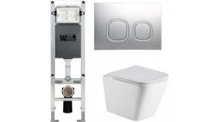 Унитаз подвесной с инсталляцией WeltWasser Amberg 350 ST + Gelbach 004 MT-WT + Amberg RD-MT CR