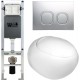 Унитаз подвесной с инсталляцией WeltWasser Amberg 350 ST + Jeckenbach 004 GL-WT + Amberg RD-CR