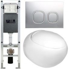 Унитаз подвесной с инсталляцией WeltWasser Amberg 350 ST + Jeckenbach 004 GL-WT + Amberg RD-MR CR