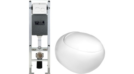 Унитаз подвесной с инсталляцией WeltWasser Amberg 350 ST + Jeckenbach 004 GL-WT + Amberg RD-WT