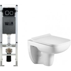 Унитаз подвесной с инсталляцией WeltWasser Amberg 350 ST + Kehlbach 004 GL-WT + Amberg RD-BL