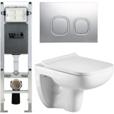 Унитаз подвесной с инсталляцией WeltWasser Amberg 350 ST + Kehlbach 004 GL-WT + Amberg RD-CR
