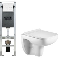 Унитаз подвесной с инсталляцией WeltWasser Amberg 350 ST + Kehlbach 004 GL-WT + Amberg RD-WT