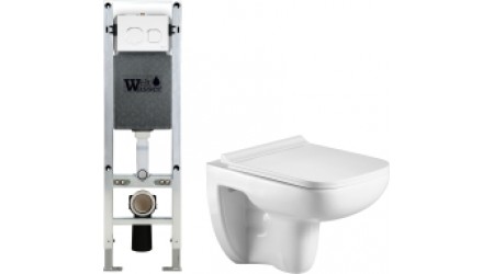 Унитаз подвесной с инсталляцией WeltWasser Amberg 350 ST + Kehlbach 004 GL-WT + Amberg RD-WT