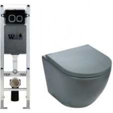 Унитаз подвесной с инсталляцией WeltWasser Amberg 350 ST + Merzbach 004 MT-GR + Amberg RD-BL