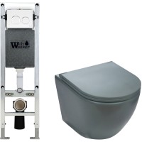 Унитаз подвесной с инсталляцией WeltWasser Amberg 350 ST + Merzbach 004 MT-GR + Amberg RD-WT