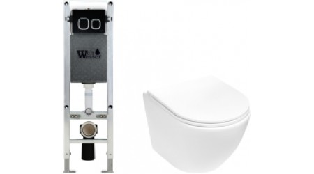 Унитаз подвесной с инсталляцией WeltWasser Amberg 350 ST + Merzbach 004 MT-WT + Amberg RD-BL