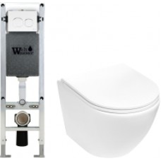 Унитаз подвесной с инсталляцией WeltWasser Amberg 350 ST + Merzbach 004 MT-WT + Amberg RD-WT