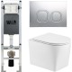 Унитаз подвесной с инсталляцией WeltWasser Amberg 350 ST + Nesenbach 004 GL-WT + Amberg RD-CR