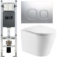Унитаз подвесной с инсталляцией WeltWasser Amberg 350 ST + Salzbach 004 GL-WT + Amberg RD-MT CR