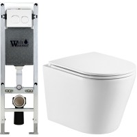 Унитаз подвесной с инсталляцией WeltWasser Amberg 350 ST + Salzbach 004 GL-WT + Amberg RD-WT