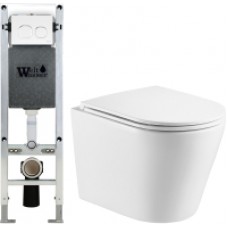 Унитаз подвесной с инсталляцией WeltWasser Amberg 350 ST + Salzbach 004 GL-WT + Amberg RD-WT
