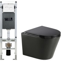 Унитаз подвесной с инсталляцией WeltWasser Amberg 350 ST+ Salzbach 004 MT-BL+ Amberg RD-WT