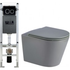 Унитаз подвесной с инсталляцией WeltWasser Amberg 350 ST + Salzbach 004 MT-GR + Amberg RD-BL