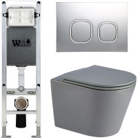Унитаз подвесной с инсталляцией WeltWasser Amberg 350 ST + Salzbach 004 MT-GR + Amberg RD-CR
