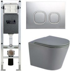 Унитаз подвесной с инсталляцией WeltWasser Amberg 350 ST + Salzbach 004 MT-GR + Amberg RD-MT CR