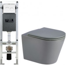 Унитаз подвесной с инсталляцией WeltWasser Amberg 350 ST + Salzbach 004 MT-GR + Amberg RD-WT