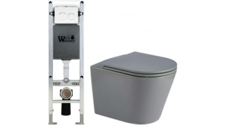 Унитаз подвесной с инсталляцией WeltWasser Amberg 350 ST + Salzbach 004 MT-GR + Amberg RD-WT