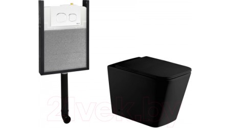 Унитаз приставной с инсталляцией WeltWasser Amberg 404 + Gelbach 002 MT-BL + Amberg RD-WT