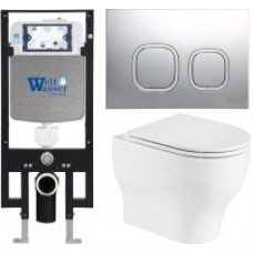 Унитаз подвесной с инсталляцией WeltWasser Amberg 497 + Erlenbach 004 GL-WT + Amberg RD-CR