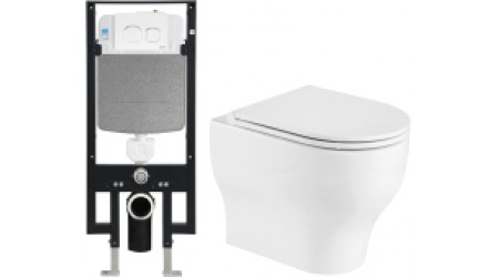 Унитаз подвесной с инсталляцией WeltWasser Amberg 497 + Erlenbach 004 GL-WT + Amberg RD-WT