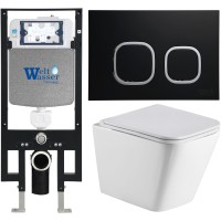 Унитаз подвесной с инсталляцией WeltWasser Amberg 497 + Gelbach 004 GL-WT+ Amberg RD-BL