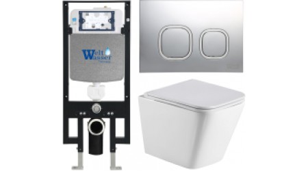 Унитаз подвесной с инсталляцией WeltWasser Amberg 497 + Gelbach 004 GL-WT+ Amberg RD-CR