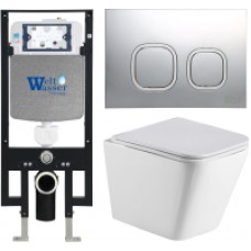 Унитаз подвесной с инсталляцией WeltWasser Amberg 497 + Gelbach 004 GL-WT+ Amberg RD-MT CR