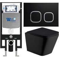 Унитаз подвесной с инсталляцией WeltWasser Amberg 497 + Gelbach 004 MT-BL + Amberg RD-BL