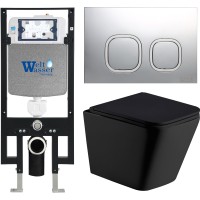 Унитаз подвесной с инсталляцией WeltWasser Amberg 497 + Gelbach 004 MT-BL + Amberg RD-CR