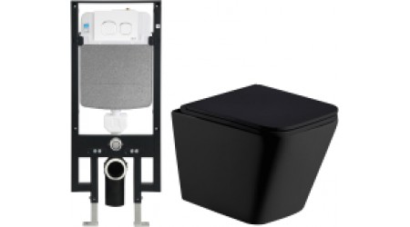 Унитаз подвесной с инсталляцией WeltWasser Amberg 497 + Gelbach 004 MT-BL + Amberg RD-WT