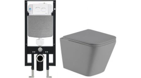 Унитаз подвесной с инсталляцией WeltWasser Amberg 497 + Gelbach004 MT-GR + Amberg RD-WT