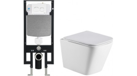 Унитаз подвесной с инсталляцией WeltWasser Amberg 497 + Gelbach004 MT-WT + Amberg RD-WT