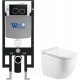 Унитаз подвесной с инсталляцией WeltWasser Amberg 497 + Heimbach 041 GL-WT + Amberg RD-BL