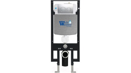 Унитаз подвесной с инсталляцией WeltWasser Amberg 497 + Heimbach 041 GL-WT + Amberg RD-CR