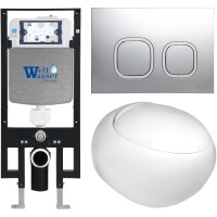 Унитаз подвесной с инсталляцией WeltWasser Amberg 497 + Jeckenbach 004 GL-WT + Amberg RD-MT CR