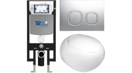 Унитаз подвесной с инсталляцией WeltWasser Amberg 497 + Jeckenbach 004 GL-WT + Amberg RD-MT CR