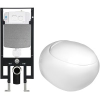 Унитаз подвесной с инсталляцией WeltWasser Amberg 497 + Jeckenbach 004 GL-WT + Amberg RD-WT