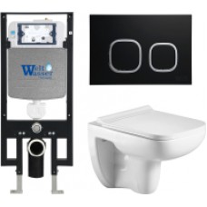 Унитаз подвесной с инсталляцией WeltWasser Amberg 497 + Kehlbach 004 GL-WT + Amberg RD-BL