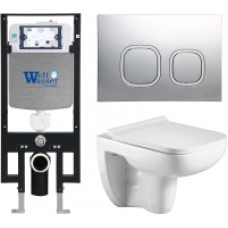 Унитаз подвесной с инсталляцией WeltWasser Amberg 497 + Kehlbach 004 GL-WT + Amberg RD-MT CR
