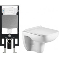 Унитаз подвесной с инсталляцией WeltWasser Amberg 497 + Kehlbach 004 GL-WT + Amberg RD-WT