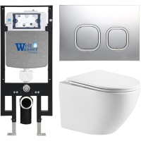 Унитаз подвесной с инсталляцией WeltWasser Amberg 497 + Merzbach 004 MT-WT + Amberg RD-MT CR