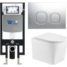 Унитаз подвесной с инсталляцией WeltWasser Amberg 497 + Nesenbach 004 GL-WT + Amberg RD-MT CR