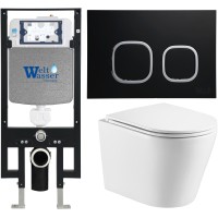 Унитаз подвесной с инсталляцией WeltWasser Amberg 497 + Salzbach 004 GL-WT + Amberg RD-BL